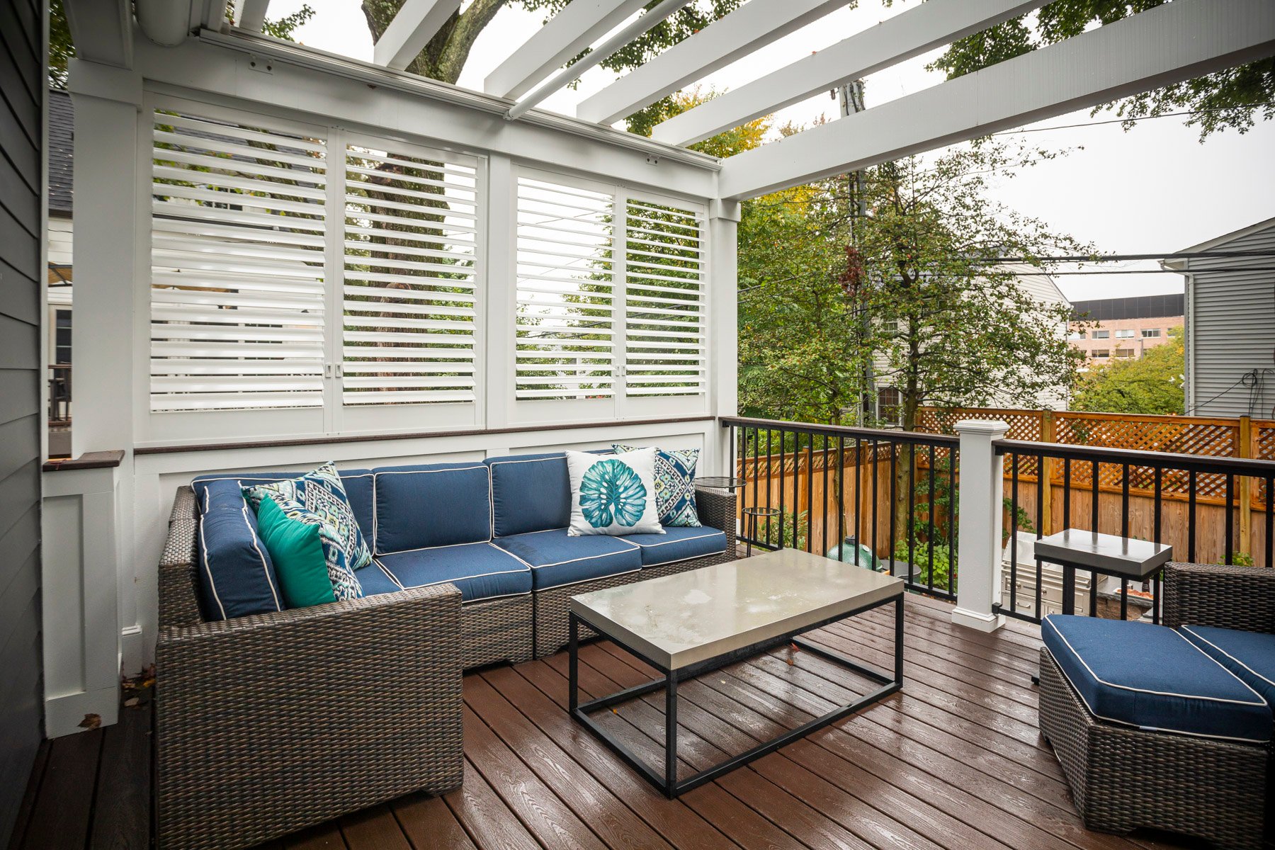 screened deck with pergola at a virginia home