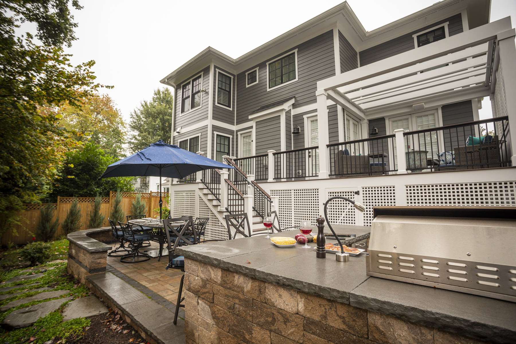 patio deck and outdoor living features in a northern virginia backyard